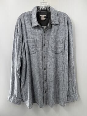 Carbon 2 Cobalt Men's Cotton Flannel Long Sleeve Button Up Shirt Pockets Size LT